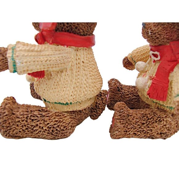 Set 2 Holiday Collection Dogs Dressed As Reindeer Figures Vintage Christmas Deco - Picture 8 of 12